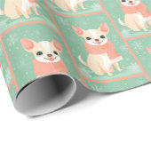 Chihuahua Winterpatroon Cadeaupapier (Rol Hoek)