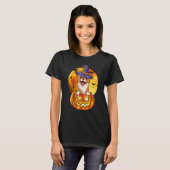 Chihuahua Witch Pumpkin Halloween Dog T-shirt (Voorkant volledig)