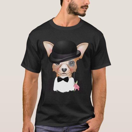 Chihuahua with melon monocle suit and lily t-shirt (Voorkant)