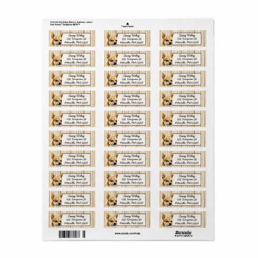 Chihuahua Wood Background Return Label (Full Sheet)