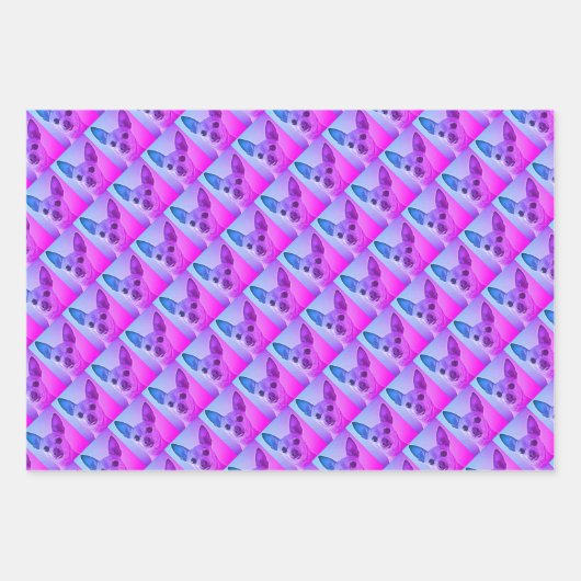 Chihuahua Wrapping Paper Flat Sheet Set van 3 (Voorkant)