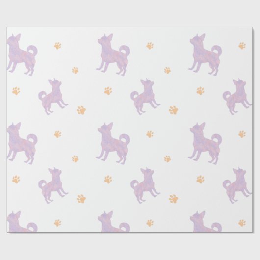 Chihuahua Wrapping Paper – Minimal Lavender Gift Cadeaupapier (Vlak)