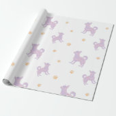 Chihuahua Wrapping Paper – Minimal Lavender Gift Cadeaupapier (Uitgerold)