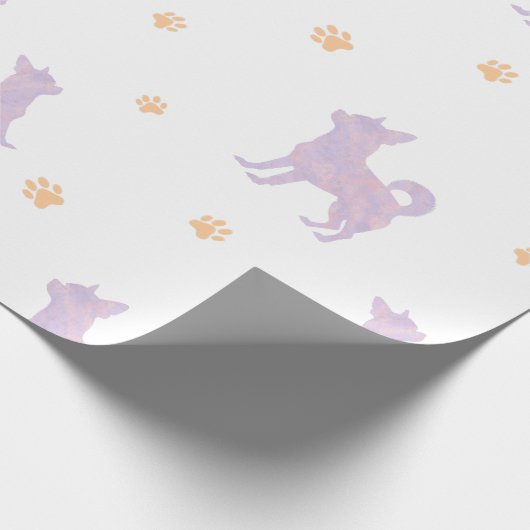 Chihuahua Wrapping Paper – Minimal Lavender Gift Cadeaupapier (Hoek)