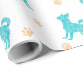 Chihuahua Wrapping Paper  Minimal Pastel Blue Gift Cadeaupapier (Rol Hoek)