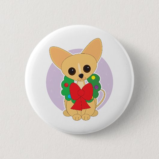 Chihuahua Wreath Ronde Button 5,7 Cm (Voorkant)