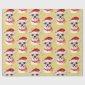 Chihuahua Yellow Waterverf Hondenrassen voor kerst Cadeaupapier (Vlak)