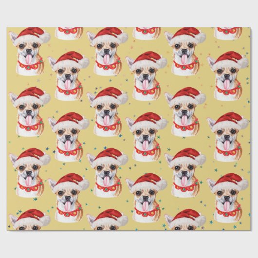 Chihuahua Yellow Waterverf Hondenrassen voor kerst Cadeaupapier (Vlak)
