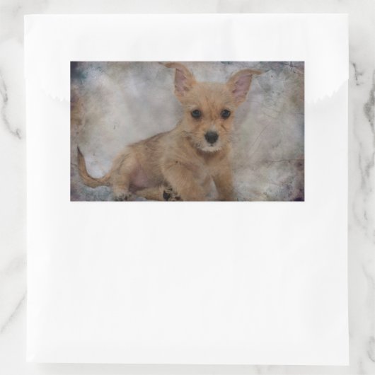 Chihuahua/Yorkie Puppy Rechthoekige Sticker (Tas)