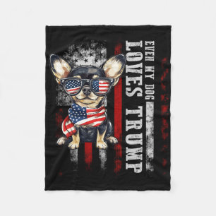 Chihuahua zelfs mijn hond houdt van Trump Grappig Fleece Deken