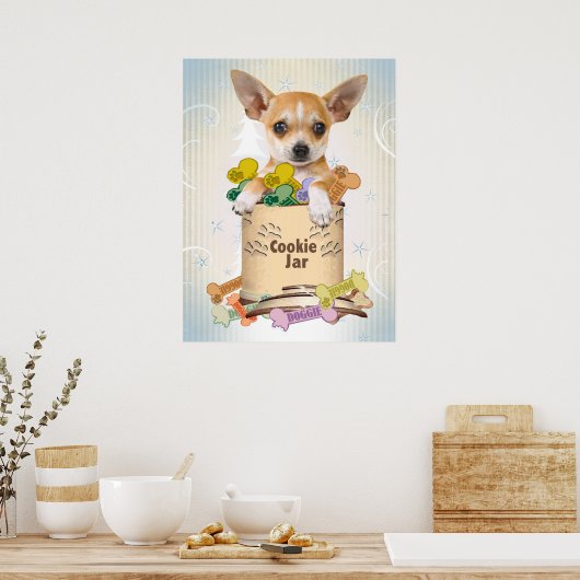 Chihuahua zet over het Poster van Cookie Jar (Keuken)