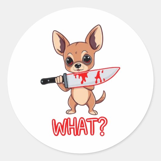 Chihuahua Zoete Kleine Hond Ronde Sticker (Voorkant)
