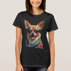 Chihuahua Zonnebril Hond Grappig Dierlijke Kunst P T-shirt