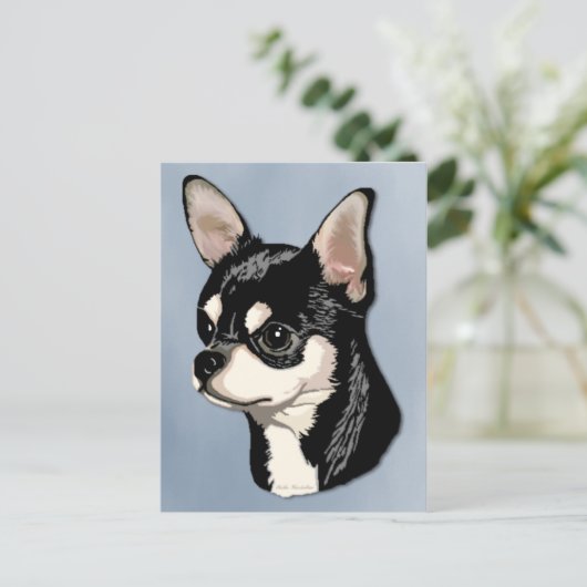 Chihuahua Zwart & Tan Briefkaart (Staand voorkant)