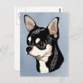 Chihuahua Zwart & Tan Briefkaart (Voorkant / Achterkant)