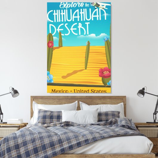 Chihuahuan Desert USA mexico reisposter Canvas Afdruk (Insitu (Slaapkamer))