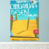Chihuahuan Desert USA mexico reisposter Canvas Afdruk (Insitu (Houten vloer))