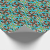 Chihuahuas cabanas en cocktails art deco fans cadeaupapier (Hoek)