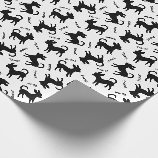 Chihuahuas Custom Puppy Name Patroon Cadeaupapier (Hoek)