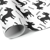 Chihuahuas Custom Puppy Name Patroon Cadeaupapier (Rol Hoek)