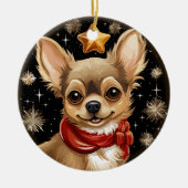 Chihuahua's Eerste Kerstmis Keramisch Ornament (Voorkant)