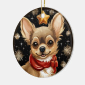 Chihuahua's Eerste Kerstmis Keramisch Ornament (Links)