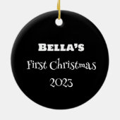 Chihuahua's Eerste Kerstmis Keramisch Ornament (Achterkant)