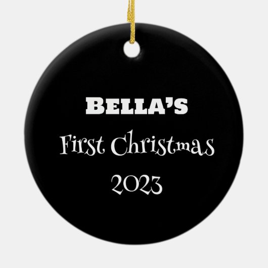 Chihuahua's Eerste Kerstmis Keramisch Ornament (Achterkant)