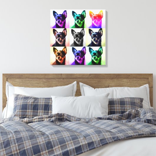 Chihuahua's eindeloze liefde gestrekte canvas prin (Insitu (Slaapkamer))