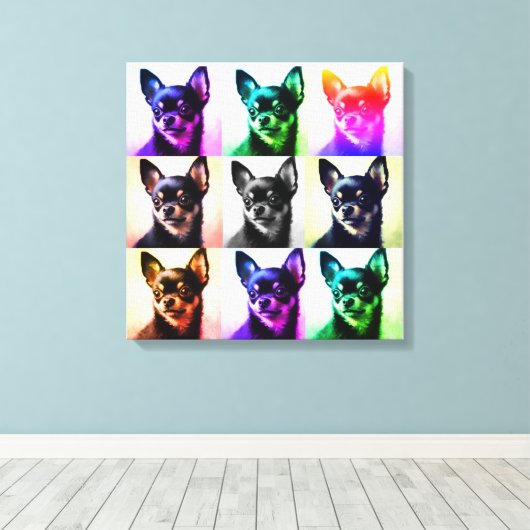 Chihuahua's eindeloze liefde gestrekte canvas prin (Insitu (Houten vloer))
