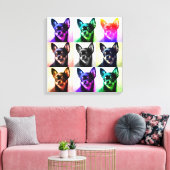 Chihuahua's eindeloze liefde gestrekte canvas prin afdruk (Insitu (Woonkamer))