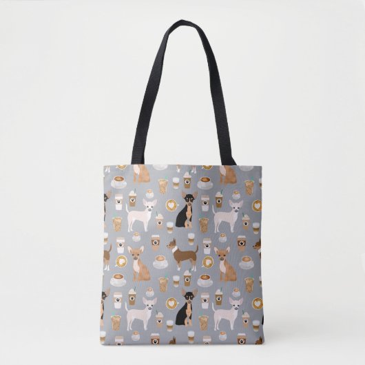 Chihuahuas en Coffee canvas tas (Voorkant)
