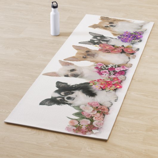 Chihuahuas en Flowers Workout Mat (In situ)