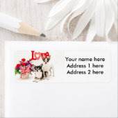 Chihuahua's, Flowers en Love Etiket (Insitu)