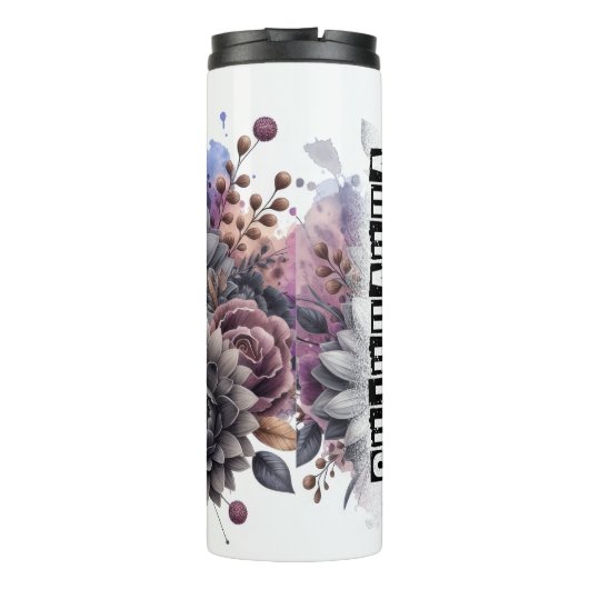 Chihuahua's Grijswaarde Bloemengel Thermosbeker (Achterkant)