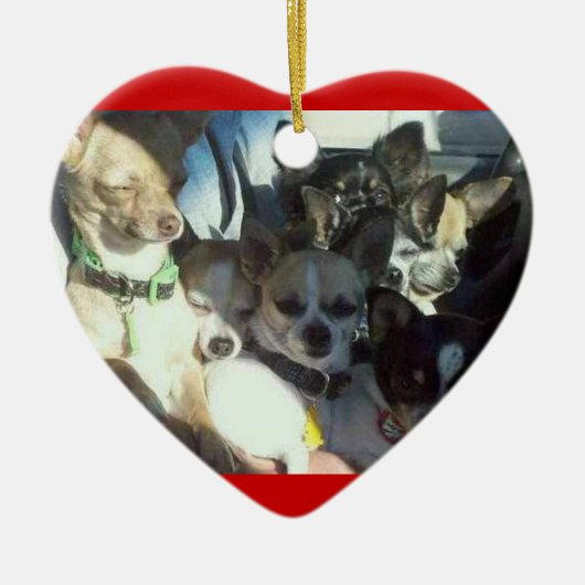 Chihuahuas Heart Ornament (Voorkant)