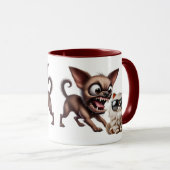 Chihuahua's hond is een kat. mok (Voorkant rechts)