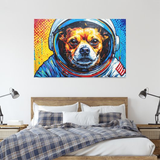 CHIHUAHUAS IN DE RUIMTE 10 CANVAS AFDRUK (Insitu (Slaapkamer))