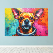 CHIHUAHUAS IN DE RUIMTE 9 CANVAS AFDRUK (Insitu (Houten vloer))