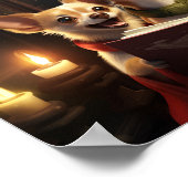 Chihuahuas Kerstmis Caroling Feestelijke Vakantie Poster (Hoek)