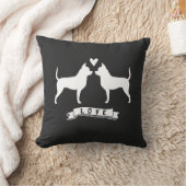 Chihuahuas Love - Dog Silhouettes w/Heart Kussen (Deken)