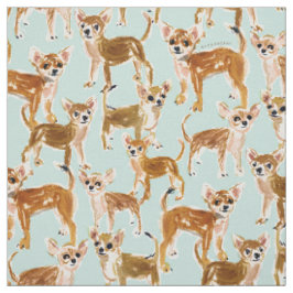 CHIHUAHUAS Painterly Waterverf Dog Stof