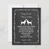 Chihuahuas Silhouettes Wedding Kaart (Voorkant)