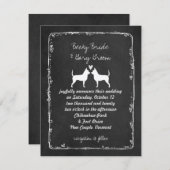 Chihuahuas Silhouettes Wedding Kaart (Voorkant / Achterkant)