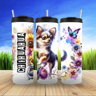 Chihuahua's vlindertuin dans thermosbeker