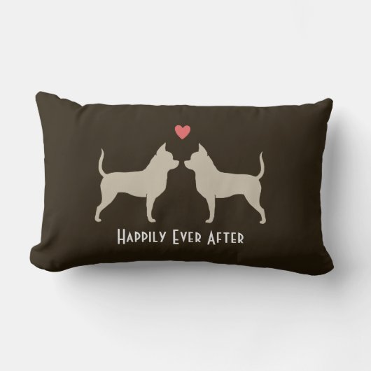 Chihuahuas Wedding Dogs met Text Kussen (Voorkant)