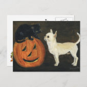 "Chihuahu's Halloween" Briefkaart Dog Art (Voorkant / Achterkant)