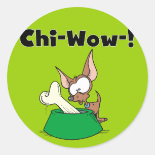 Chihuhua Chi-Wow T-shirts en geschenken Ronde Sticker