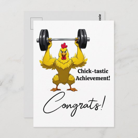 Chik-Tastic Afstuderen Kaart, Funny Rooster Meme Briefkaart (Voorkant / Achterkant)