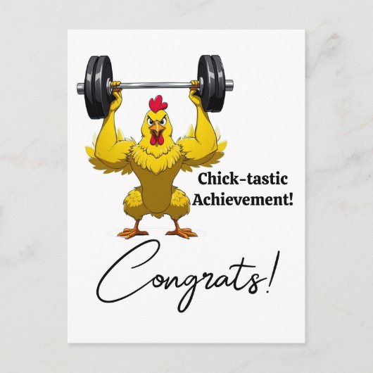 Chik-Tastic Afstuderen Kaart, Funny Rooster Meme Briefkaart (Voorkant)